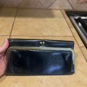 HOBO Rachel Continental Black Leather Wallet Classic Trifold Design
